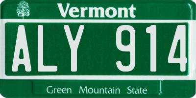 VT license plate ALY914