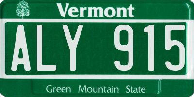 VT license plate ALY915