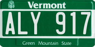VT license plate ALY917