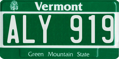 VT license plate ALY919