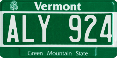 VT license plate ALY924