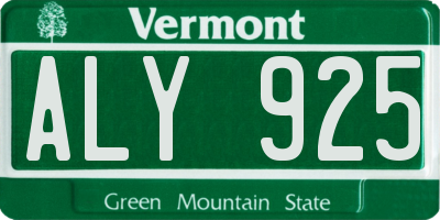 VT license plate ALY925
