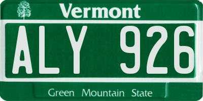 VT license plate ALY926