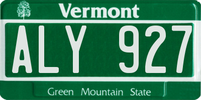 VT license plate ALY927