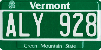 VT license plate ALY928