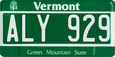 VT license plate ALY929