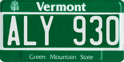 VT license plate ALY930