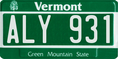 VT license plate ALY931