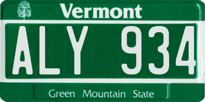 VT license plate ALY934