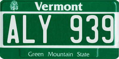 VT license plate ALY939