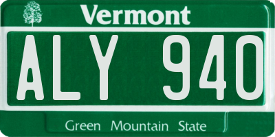 VT license plate ALY940