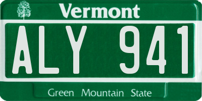 VT license plate ALY941