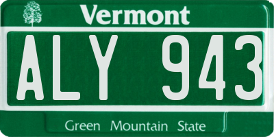 VT license plate ALY943