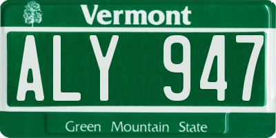 VT license plate ALY947
