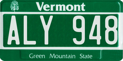 VT license plate ALY948