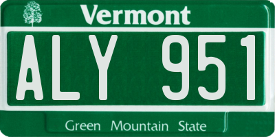 VT license plate ALY951