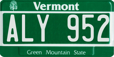 VT license plate ALY952