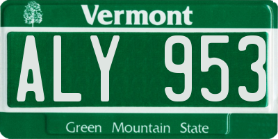 VT license plate ALY953