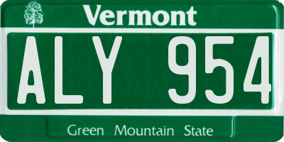 VT license plate ALY954