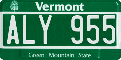 VT license plate ALY955
