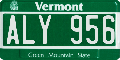 VT license plate ALY956