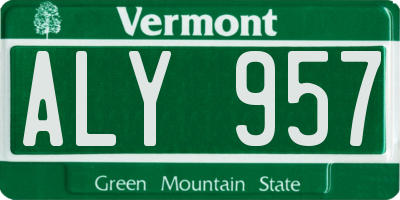 VT license plate ALY957