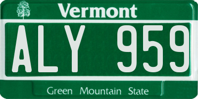 VT license plate ALY959