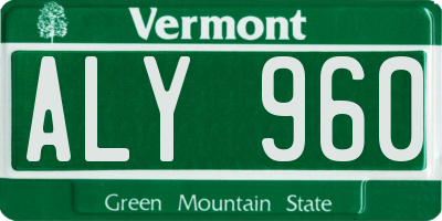 VT license plate ALY960