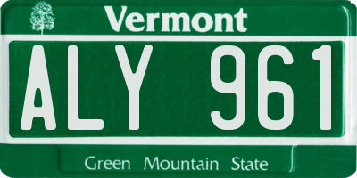 VT license plate ALY961