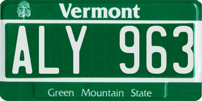 VT license plate ALY963
