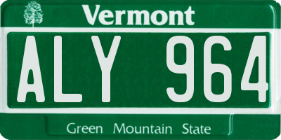 VT license plate ALY964