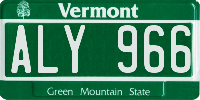 VT license plate ALY966