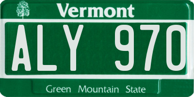 VT license plate ALY970