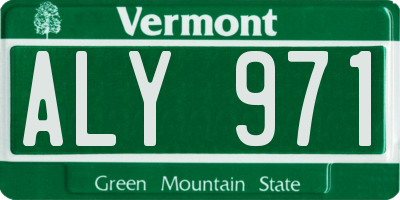 VT license plate ALY971