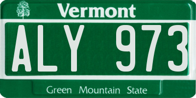 VT license plate ALY973