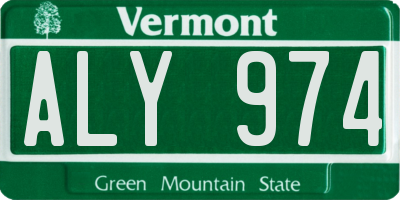 VT license plate ALY974