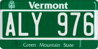 VT license plate ALY976