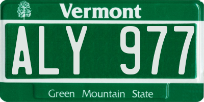 VT license plate ALY977