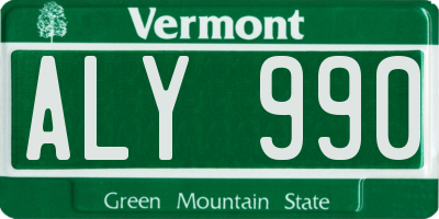VT license plate ALY990