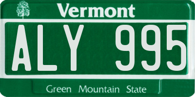 VT license plate ALY995