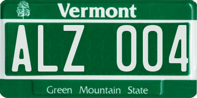 VT license plate ALZ004