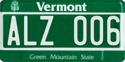 VT license plate ALZ006