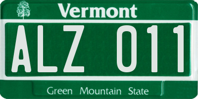 VT license plate ALZ011