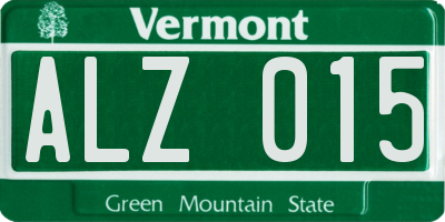 VT license plate ALZ015