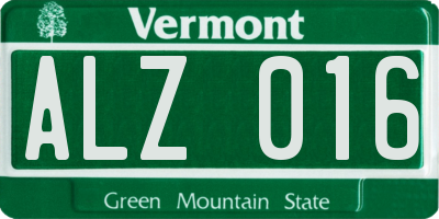 VT license plate ALZ016