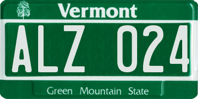 VT license plate ALZ024