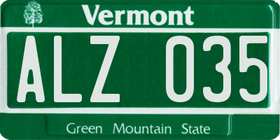 VT license plate ALZ035