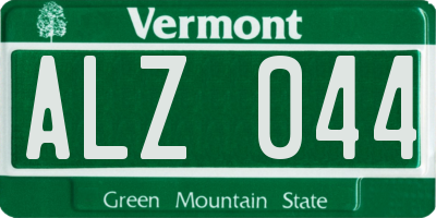 VT license plate ALZ044