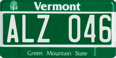 VT license plate ALZ046