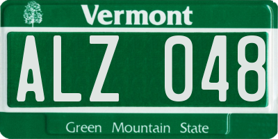VT license plate ALZ048